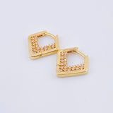 Candongas Diamante 3.15gr / 1.4cm / Oro Amarillo 18K ©