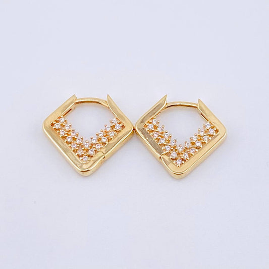 Candongas Diamante 3.15gr / 1.4cm / Oro Amarillo 18K ©