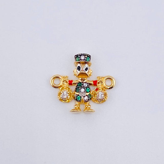 Herraje Pato Bolsa Dinero 1.5gr / 1.6cm / Dos Oros Amarillo Blanco 18K ©