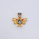 Herraje Pato Bolsa Dinero 1.45gr / 1.6cm / Dos Oros Amarillo Blanco 18K ©