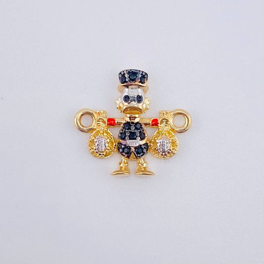 Herraje Pato Bolsa Dinero 1.45gr / 1.6cm / Dos Oros Amarillo Blanco 18K ©