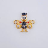 Herraje Pato Bolsa Dinero 1.45gr / 1.6cm / Dos Oros Amarillo Blanco 18K ©