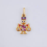 Dije Pato Bolsa Dinero 1.6gr / 2.2cm / Dos Oros Amarillo Blanco 18K ©