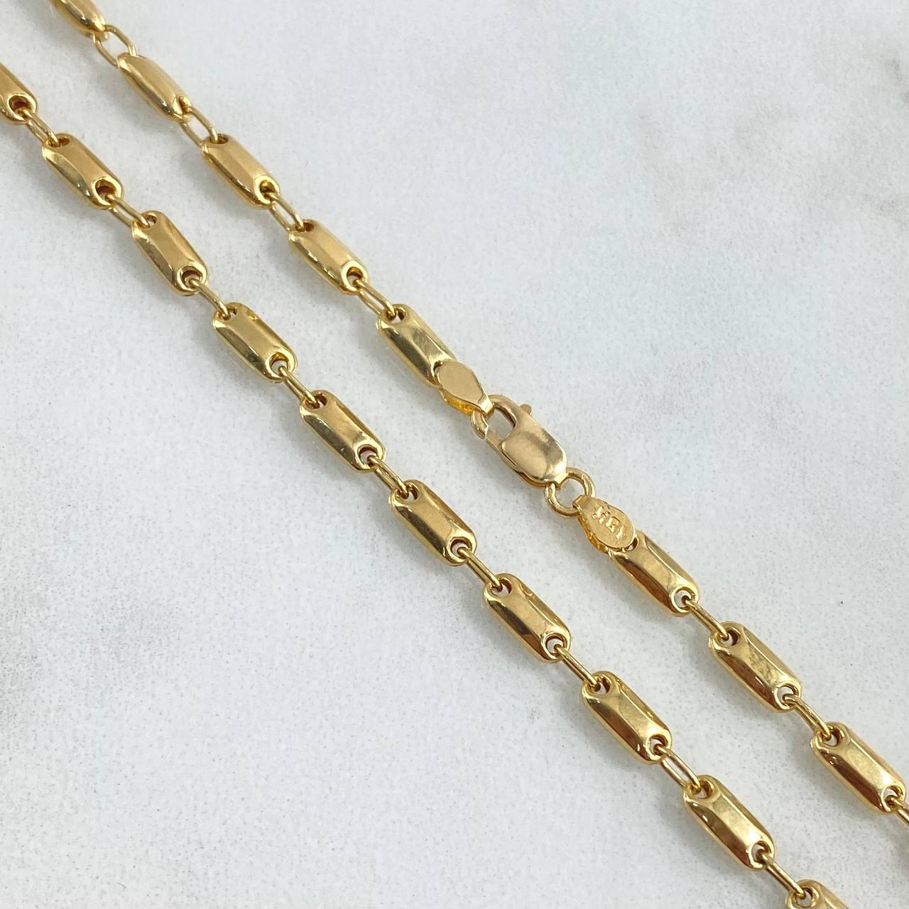 Cadena Rustica Adige 9.35gr / 65cm / 3mm Lisa Oro Amarillo 18K