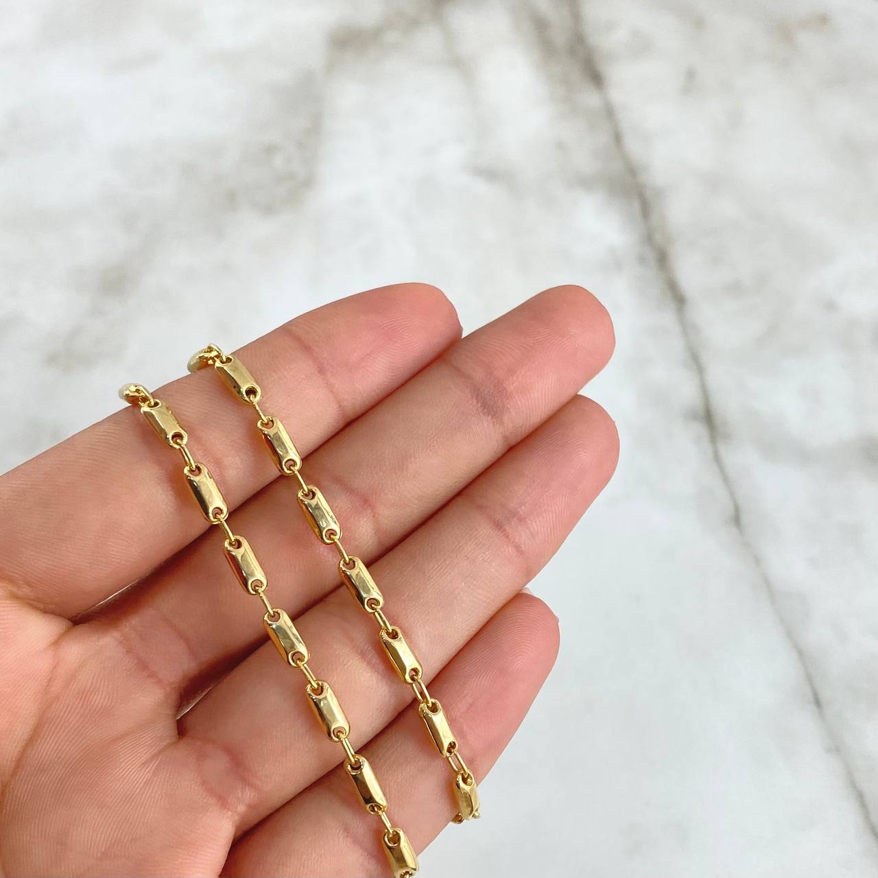 Cadena Rustica Adige 9.35gr / 65cm / 3mm Lisa Oro Amarillo 18K