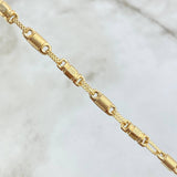 Pulso Rustico Barril Cilindro 5.35gr / 22cm / 3.5mm Texturizado Oro Amarillo 18K