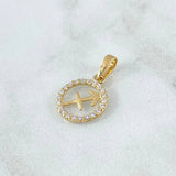 Dije Signo Sagitario 1.05gr / 2cm / Circones Blancos Oro Amarillo 18K