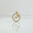 Dije Signo Sagitario 1.05gr / 2cm / Circones Blancos Oro Amarillo 18K