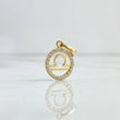 Dije Signo Libra 1.15gr / 2cm / Circones Blancos Oro Amarillo 18K