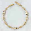 Pulso Rustico Tribal Texturizado 4gr / 20cm / 3.5mm Cauchos Negros Oro Amarillo 18K