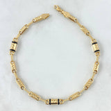 Pulso Rustico Tribal Texturizado 4gr / 20cm / 3.5mm Cauchos Negros Oro Amarillo 18K