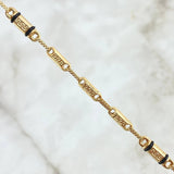 Pulso Rustico Tribal Texturizado 4gr / 20cm / 3.5mm Cauchos Negros Oro Amarillo 18K