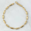 Tobillera Rustica Adige Intercalado 4.6gr / 25cm / 3.5mm Texturizada Oro Amarillo 18K