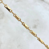 Tobillera Rustica Adige Intercalado 4.6gr / 25cm / 3.5mm Texturizada Oro Amarillo 18K