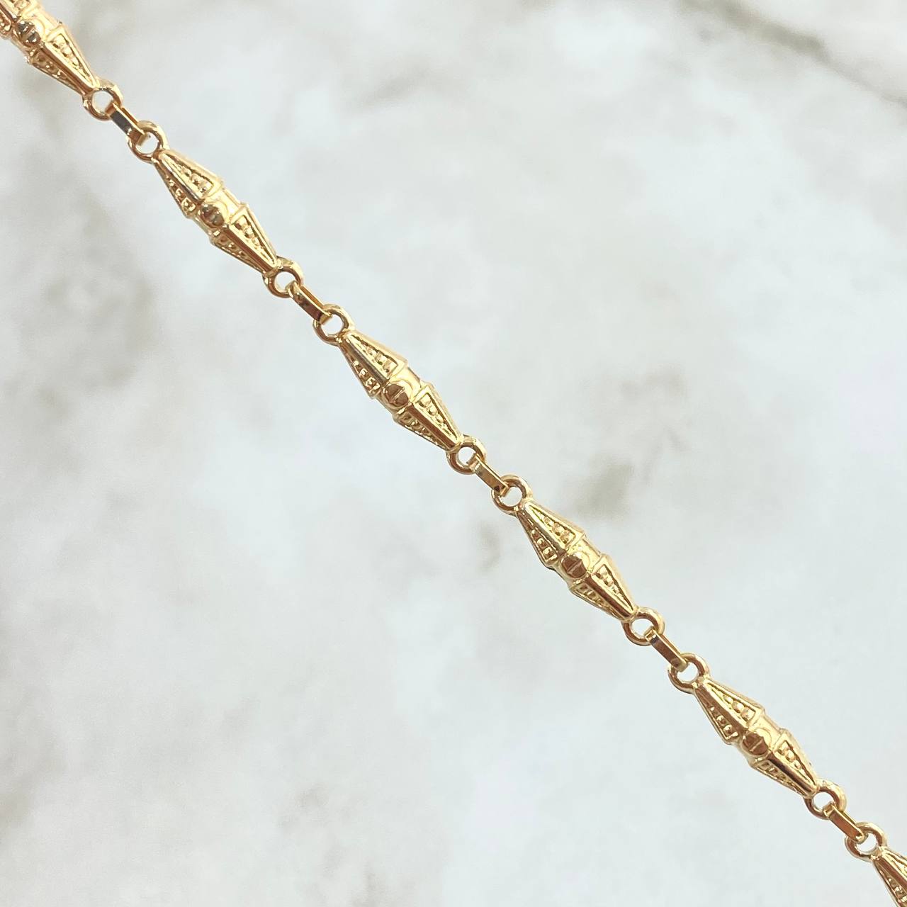 Pulso Rustico Dubai 2.85gr / 19cm / 3.5mm Texturizado Oro Amarillo 18K