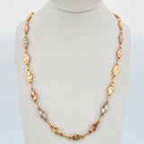 Cadena Rustica Eslabon 12.9gr / 62cm / 5.3mm Diamantada Tres Oros 18K &