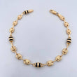 Pulso Rustico Barril Canotillo 5.25gr / 21.3cm / 5.6mm Cauchos Negros Oro Amarillo 18K &
