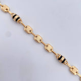 Pulso Rustico Barril Canotillo 5.25gr / 21.3cm / 5.6mm Cauchos Negros Oro Amarillo 18K &