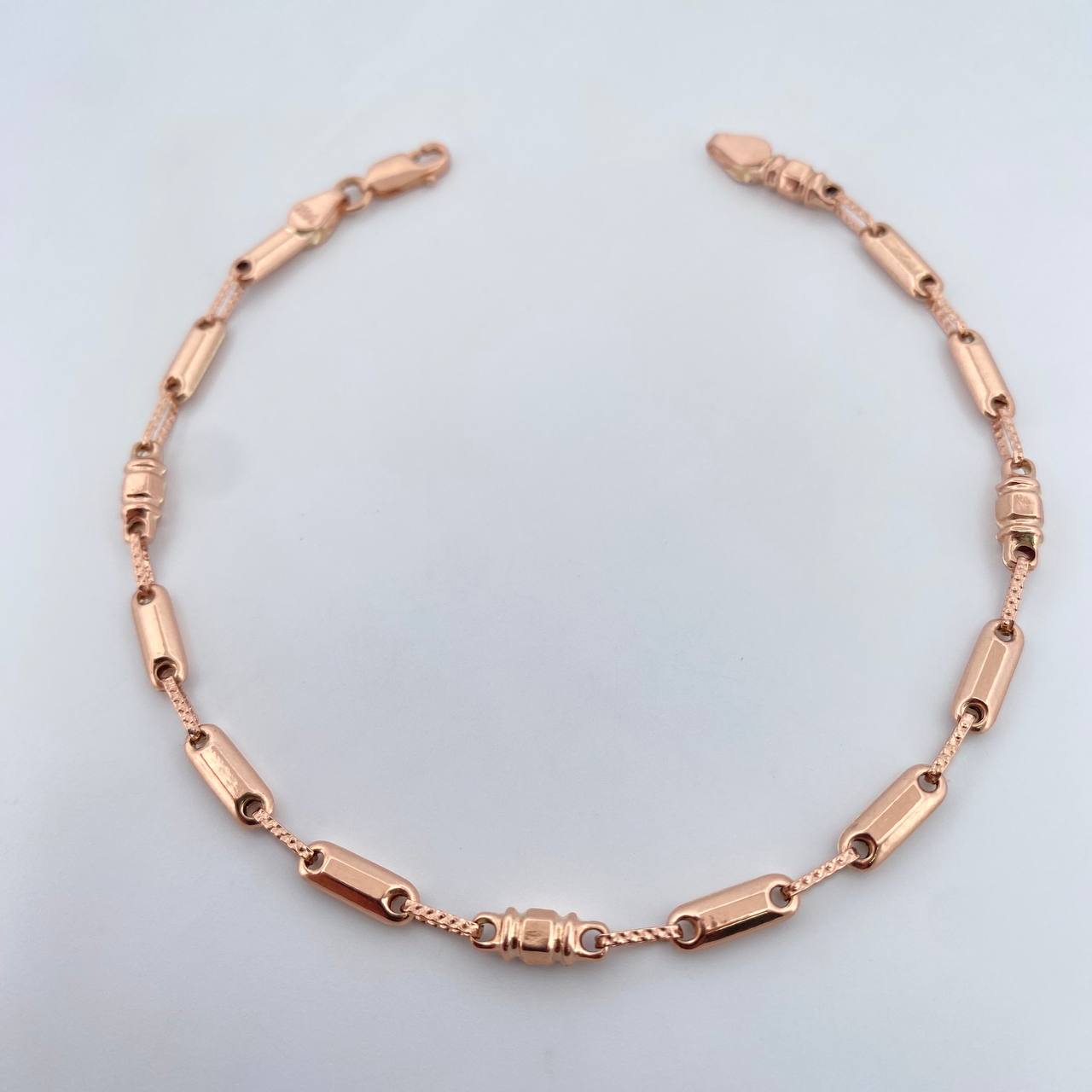 Pulso Rustico Rectangular 3.65gr / 20.8cm / 3.3mm Oro Rosa 18K $