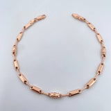 Pulso Rustico Rectangular 3.65gr / 20.8cm / 3.3mm Oro Rosa 18K $