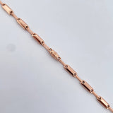 Pulso Rustico Rectangular 3.65gr / 20.8cm / 3.3mm Oro Rosa 18K $