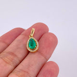 Topos Set Lágrimas Hallo con Dije Esmeraldas 2.22qts Diamantes 40pts 6.65g / 12.6mm Oro Amarillo 18K