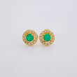 Topos Halo Esmeraldas 36Pts Diamantes 5Pts 1.8 g / 7.1 mm Oro Amarillo 18K