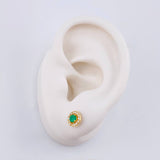 Topos Halo Esmeraldas 36Pts Diamantes 5Pts 1.8 g / 7.1 mm Oro Amarillo 18K