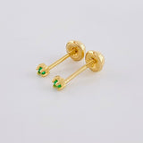 Topos Cuatro Garras Esmeraldas 4Pts 0.6 g / 2.2 mm Oro Amarillo 18K