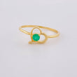 Anillo Corazón Silueta Esmeraldas 12Pts 1.4 g / T7 Oro Amarillo 18K