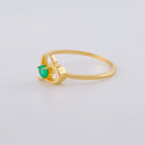 Anillo Corazón Silueta Esmeraldas 12Pts 1.4 g / T7 Oro Amarillo 18K