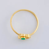 Anillo Corazón Silueta Esmeraldas 12Pts 1.4 g / T7 Oro Amarillo 18K