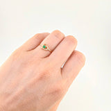 Anillo Corazón Silueta Esmeraldas 12Pts 1.4 g / T7 Oro Amarillo 18K
