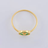Anillo Triada De Jade Esmeraldas 16Pts 1.9 g / T8 Oro Amarillo 18K