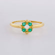 Anillo Flor De Mayo Esmeraldas 1Pts 1.45 g / T7 1/2 Oro Amarillo 18K