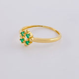 Anillo Flor De Mayo Esmeraldas 1Pts 1.45 g / T7 1/2 Oro Amarillo 18K