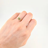 Anillo Flor De Mayo Esmeraldas 1Pts 1.45 g / T7 1/2 Oro Amarillo 18K