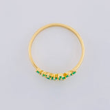 Anillo Verde Encanto Esmeraldas 24Pts 1.3 g / T6 1/2 Oro Amarillo 18K
