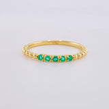 Anillo Line Esmeraldas 10Pts 1.85 g / T8 Oro Amarillo 18K