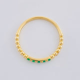 Anillo Line Esmeraldas 10Pts 1.85 g / T8 Oro Amarillo 18K