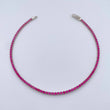 Pulso Tennis 2.45gr / 19cm / 0.3mm Circones Fucsias Oro Blanco +4 18K &