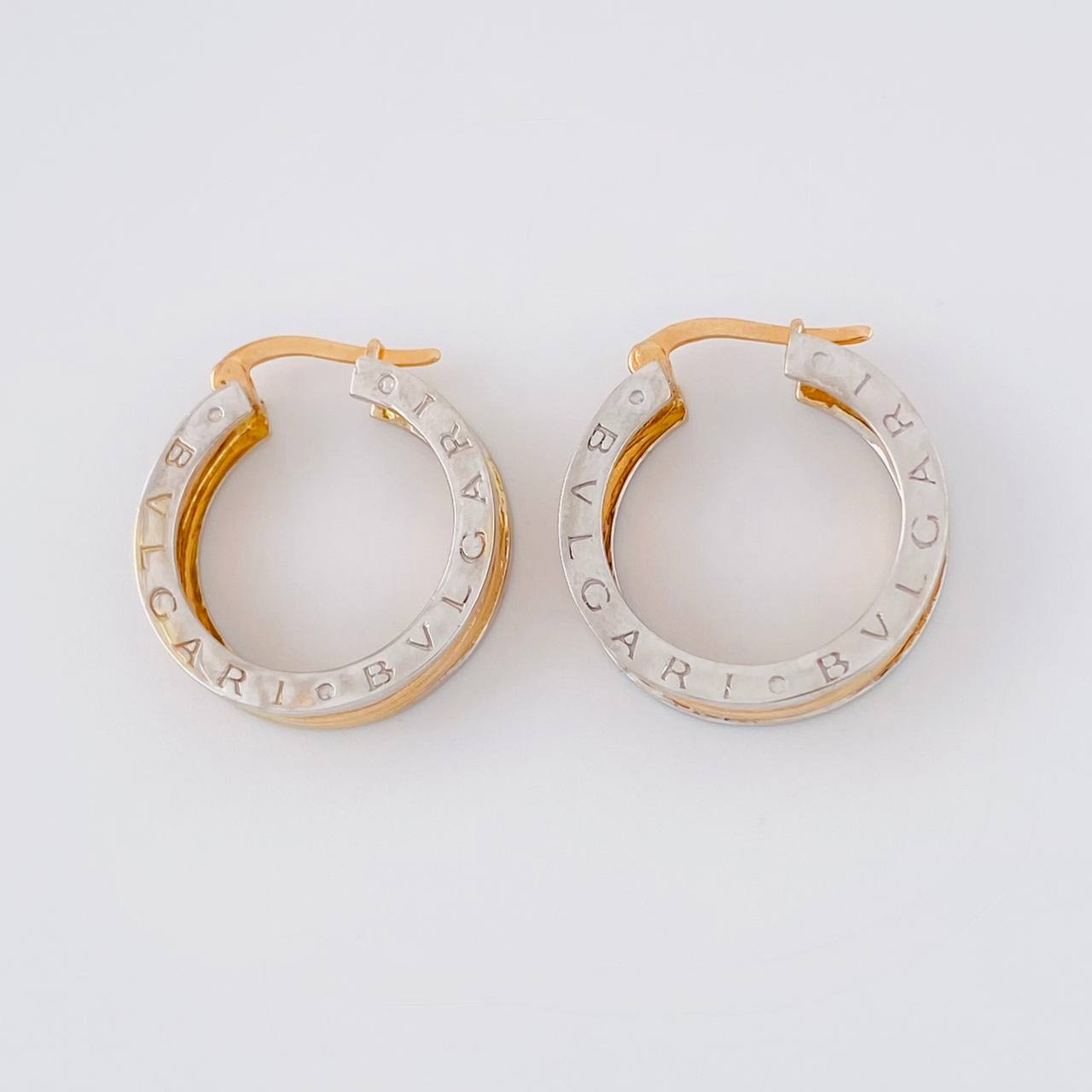 Candongas Bv 9g / 2.4cm Dos Oros Amarillo Blanco 18K