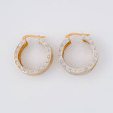 Candongas Bv 9g / 2.4cm Dos Oros Amarillo Blanco 18K