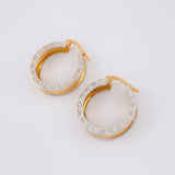 Candongas Bv 9g / 2.4cm Dos Oros Amarillo Blanco 18K