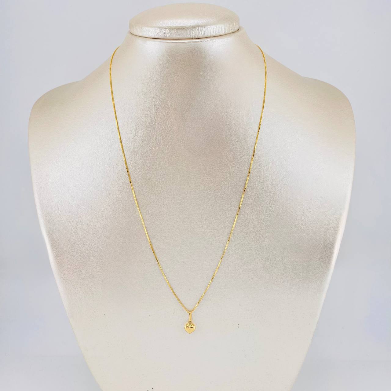 Set Cadena Veneciana + Dije Corazon / 1.25g / 40cm Oro Amarillo 18K