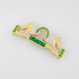 Herraje Herradura Doble Caballo 3.9g / 3.5cm Dos Oros Amarillo Blanco 18K