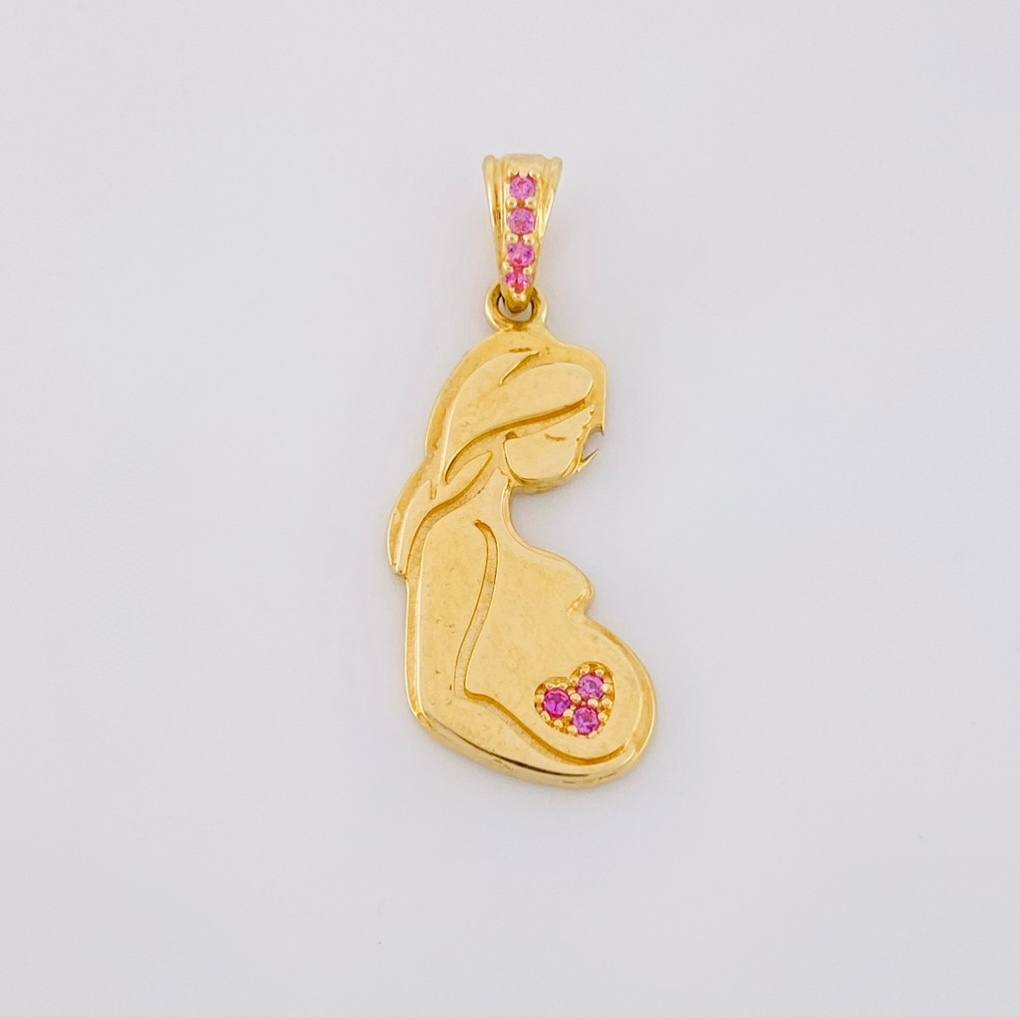 Dije Mujer Embarazada 1.7g / 2.5cm Oro Amarillo 18K