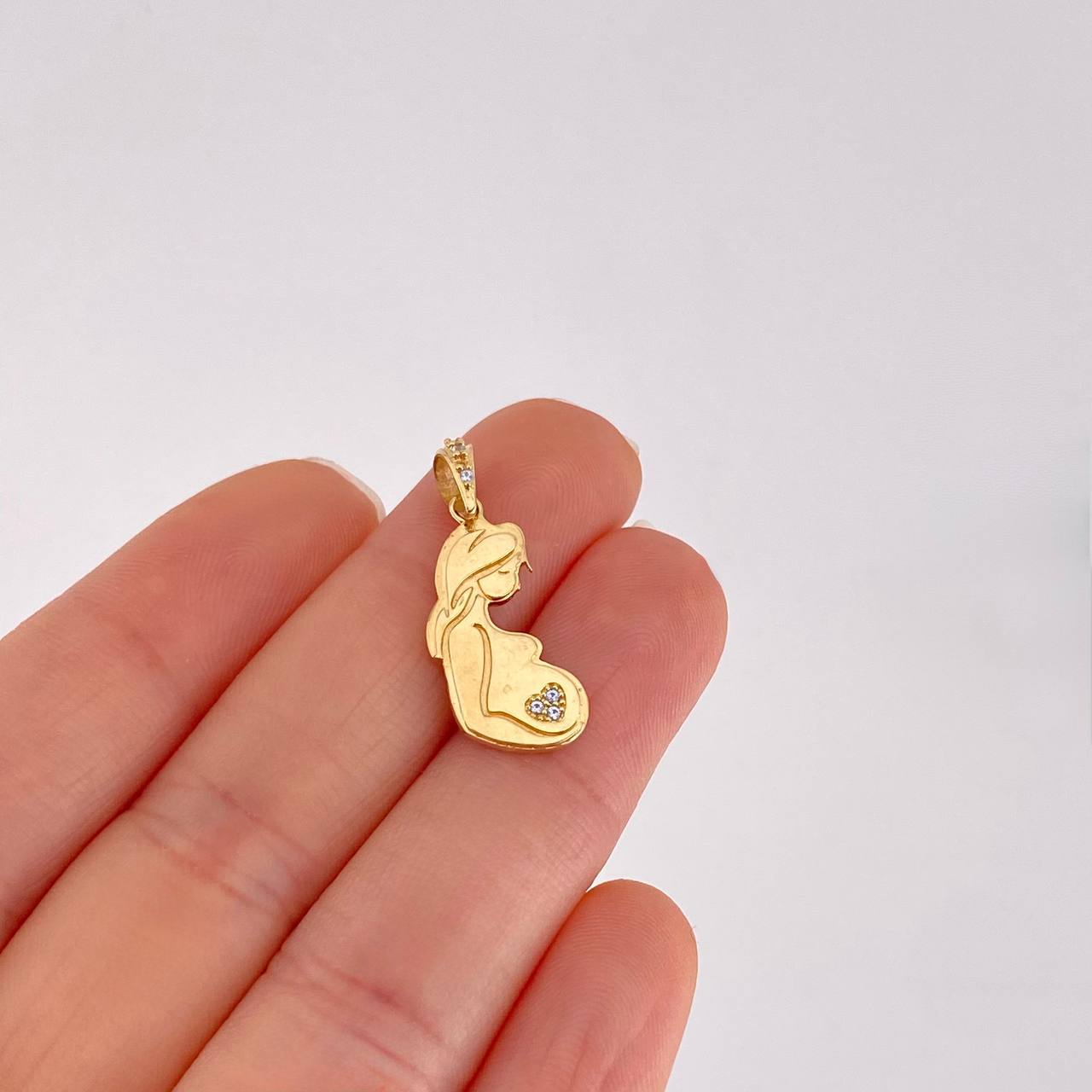 Dije Mujer Embarazada 1.7g / 2.5cm Oro Amarillo 18K