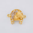 Herraje Herradura Cabeza Caballo 3.85g / 2.2cm Dos Oros Amarillo Blanco 18K