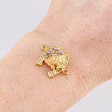 Herraje Herradura Cabeza Caballo 3.85g / 2.2cm Dos Oros Amarillo Blanco 18K